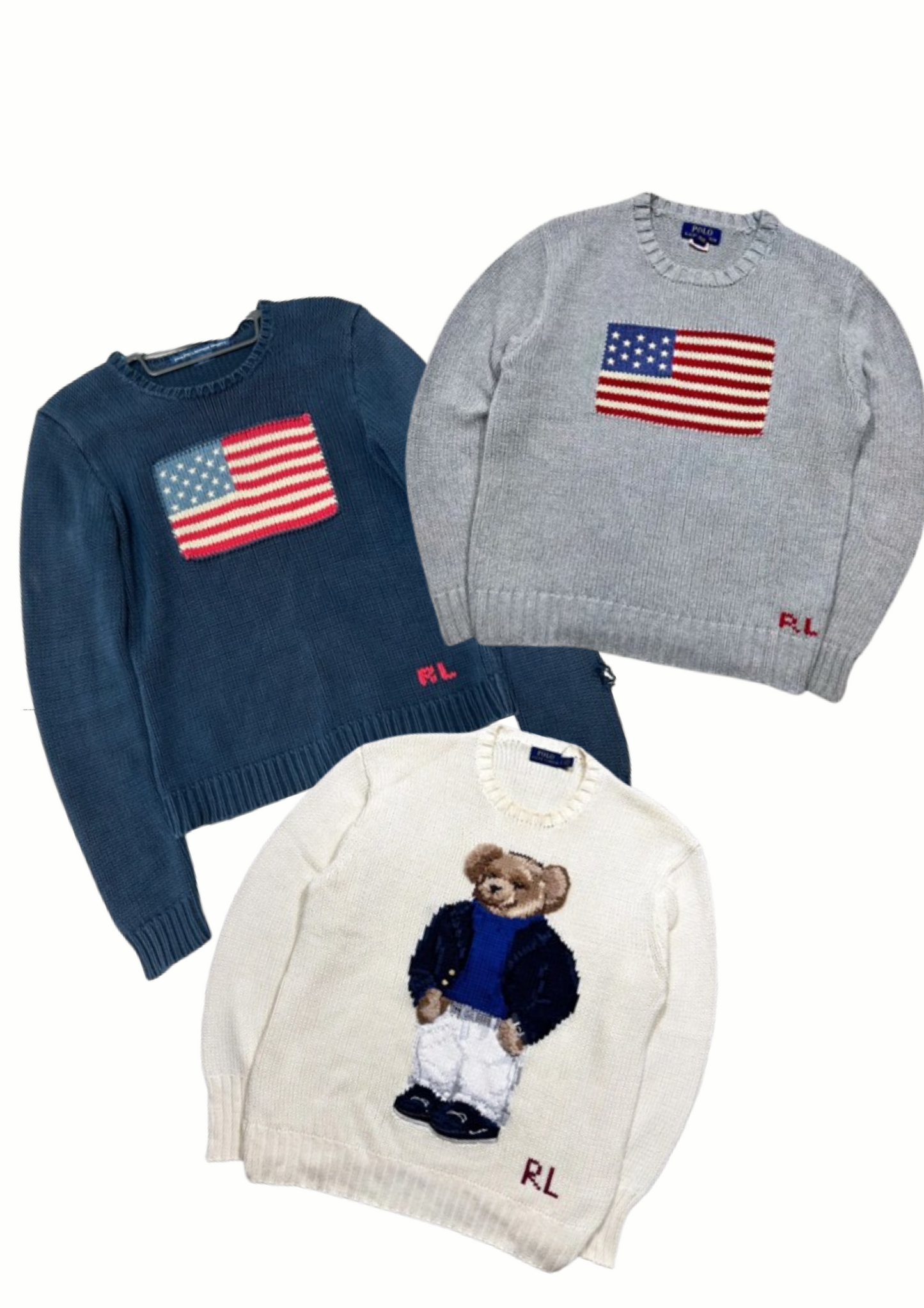 mix pull Ralph Lauren Drapeau / pull Ralph Lauren bear